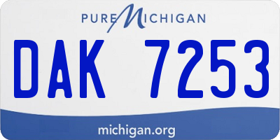 MI license plate DAK7253