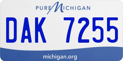 MI license plate DAK7255