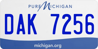MI license plate DAK7256