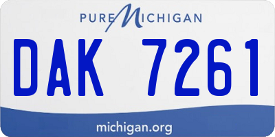 MI license plate DAK7261
