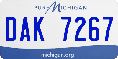 MI license plate DAK7267