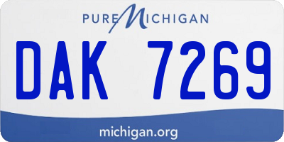 MI license plate DAK7269