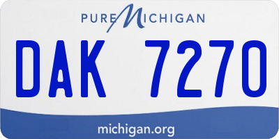 MI license plate DAK7270