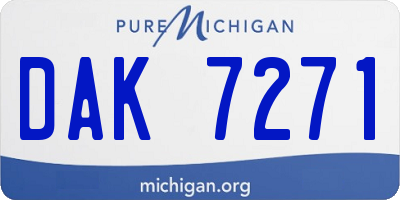 MI license plate DAK7271