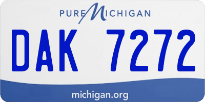 MI license plate DAK7272