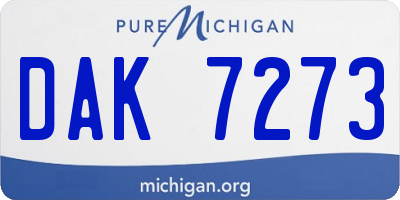 MI license plate DAK7273
