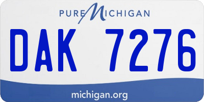 MI license plate DAK7276