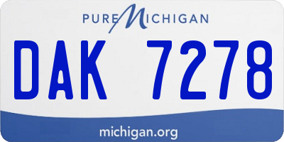 MI license plate DAK7278
