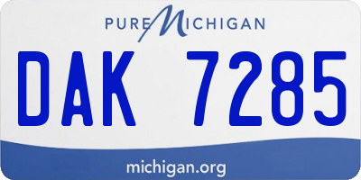 MI license plate DAK7285