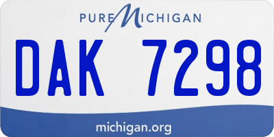 MI license plate DAK7298