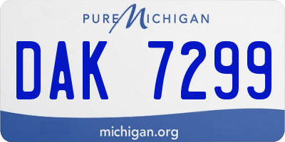 MI license plate DAK7299