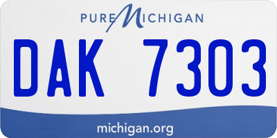 MI license plate DAK7303