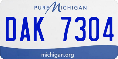 MI license plate DAK7304
