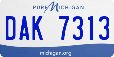 MI license plate DAK7313