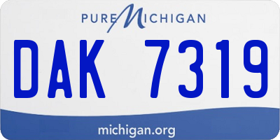 MI license plate DAK7319