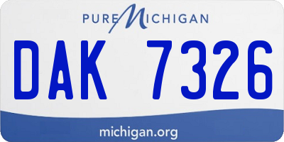 MI license plate DAK7326