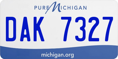 MI license plate DAK7327