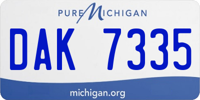 MI license plate DAK7335