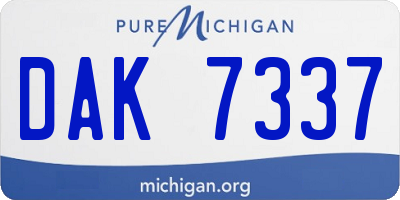 MI license plate DAK7337