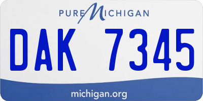 MI license plate DAK7345