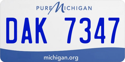 MI license plate DAK7347