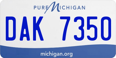 MI license plate DAK7350