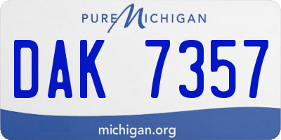 MI license plate DAK7357