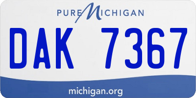 MI license plate DAK7367