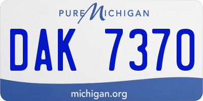 MI license plate DAK7370