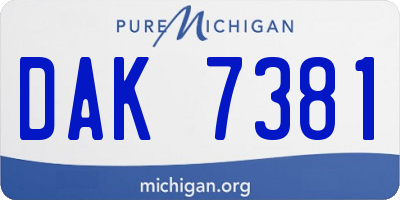 MI license plate DAK7381