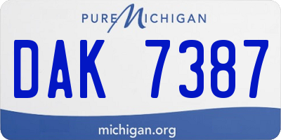 MI license plate DAK7387