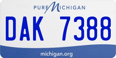 MI license plate DAK7388