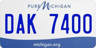 MI license plate DAK7400