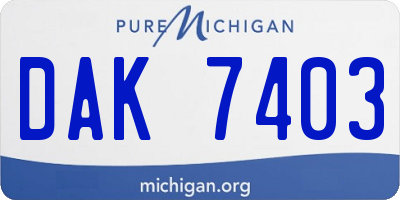 MI license plate DAK7403