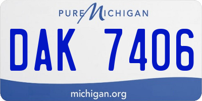 MI license plate DAK7406