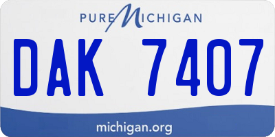 MI license plate DAK7407
