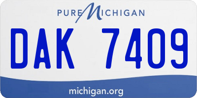 MI license plate DAK7409