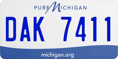MI license plate DAK7411