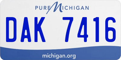 MI license plate DAK7416