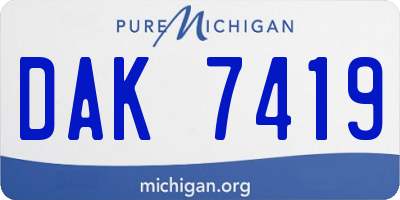 MI license plate DAK7419