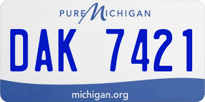 MI license plate DAK7421