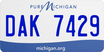MI license plate DAK7429