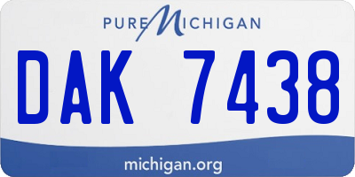 MI license plate DAK7438