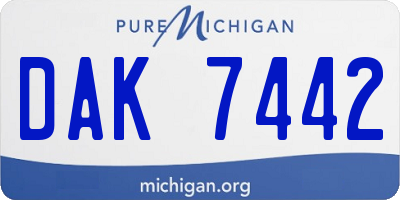 MI license plate DAK7442