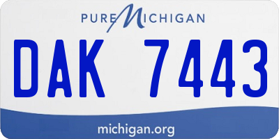 MI license plate DAK7443