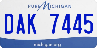 MI license plate DAK7445