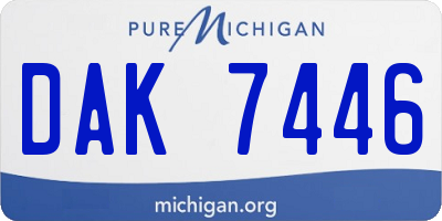 MI license plate DAK7446