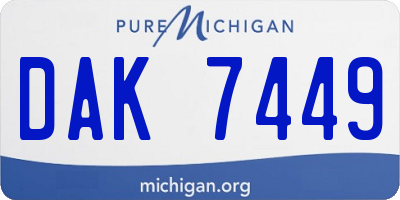 MI license plate DAK7449
