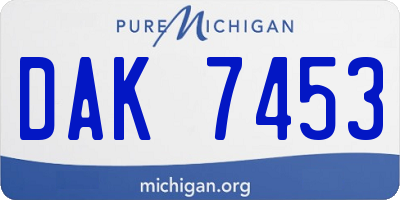 MI license plate DAK7453