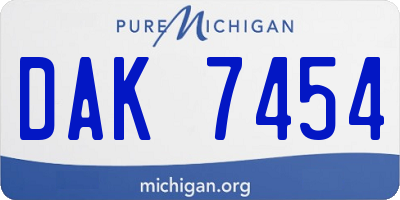 MI license plate DAK7454